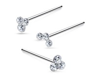 3 Silver Nose Stud Sets NSK-SET-1109